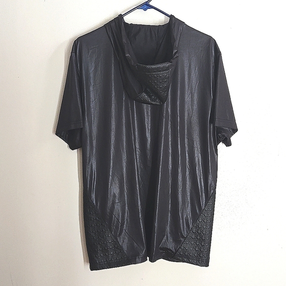 INC International Concepts Faux Leather Hooded Shirt - Picture 7 of 14